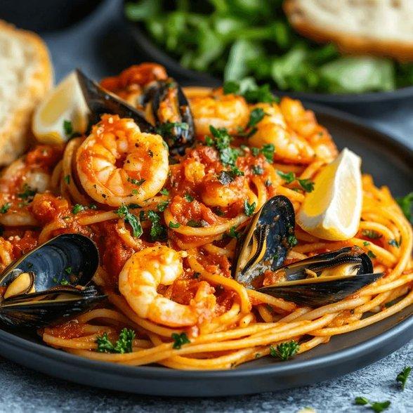Seafood creamy pasta